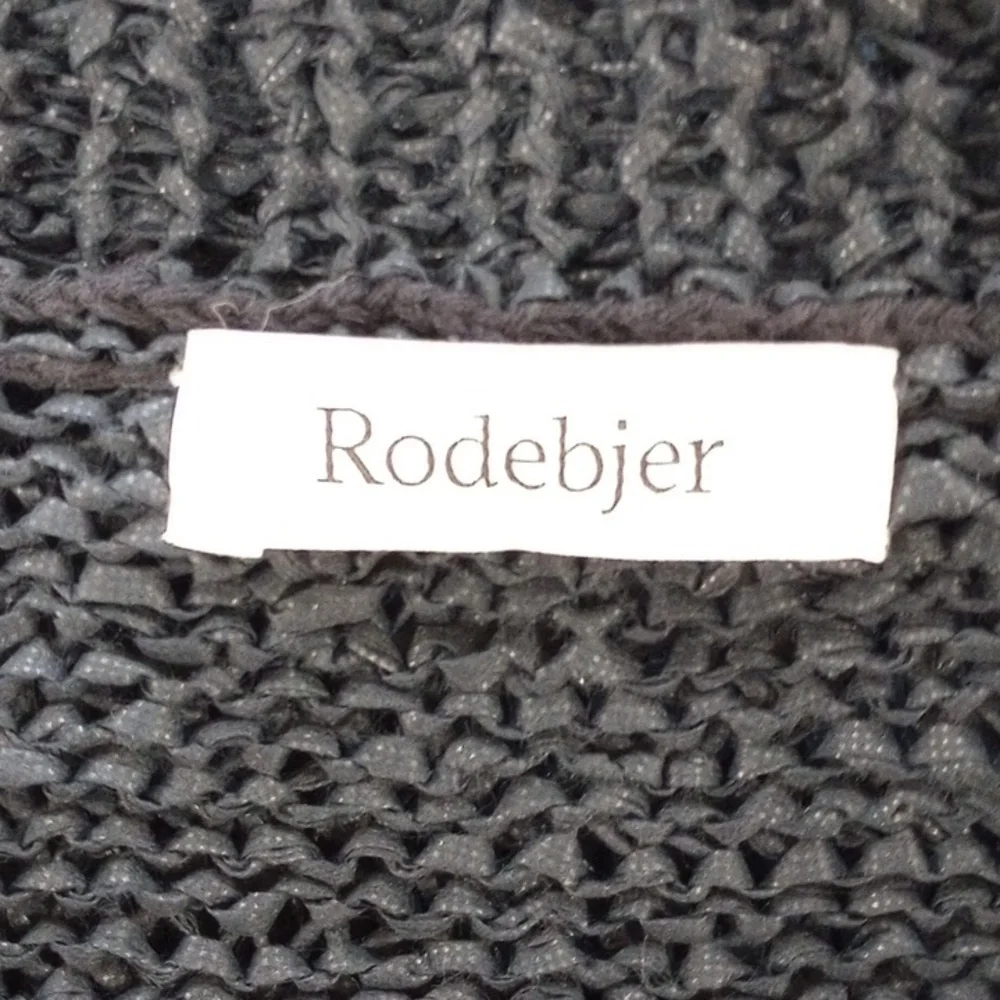 Rodebjer Anisah Blue Tape Yarn Oversize Open Weave Side Tie Sweater, Size XL - Picture 12 of 16